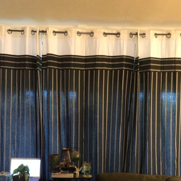 Nautica | Accents | Nautica Striped Drapery Panel Linen Curtains | Poshmark